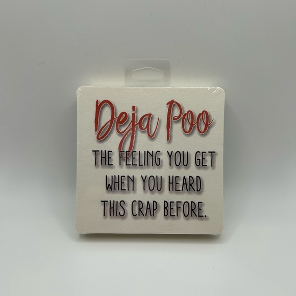 Other - Deja Poo Funny Bar Coasters (Pack of 6 paper coasters)